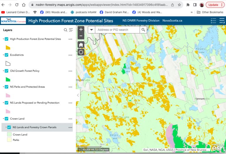 Maps | On the state of Triad Forest Management in Nova Scotia